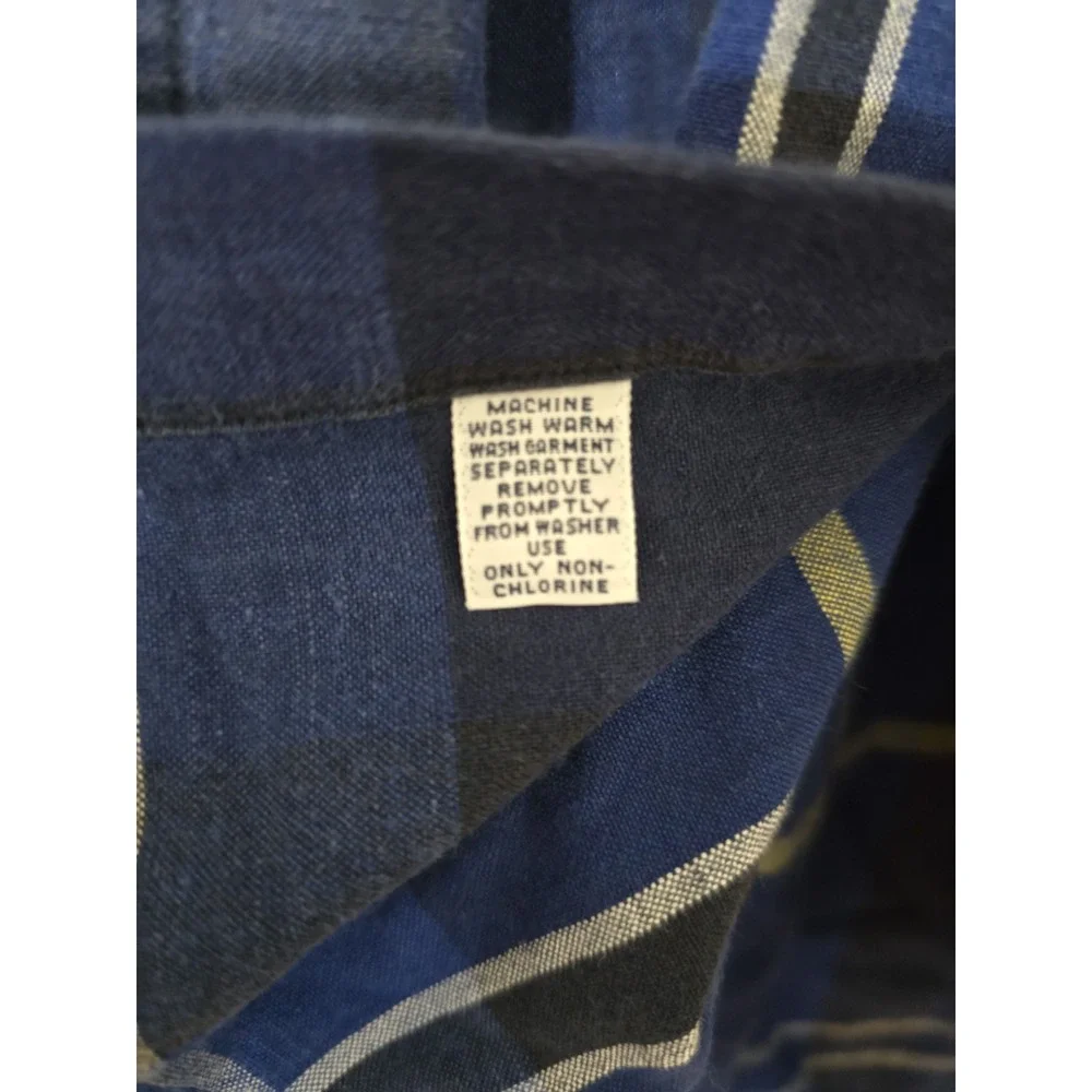 Vintage Polo Ralph Lauren‎ Shirt Mens Medium Blue Plaid Blaire Pony